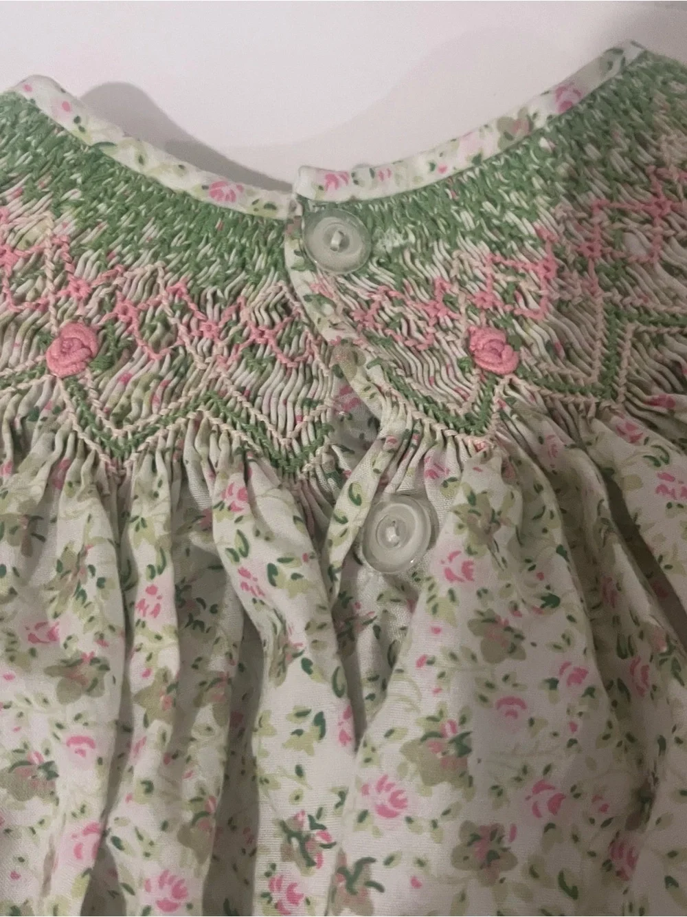 Remember Nguyen Smocked Floral Pant Set Toddler Girls 4T Pink Corduroy Pants